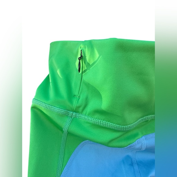 7 Days Active Colorblock Emmet Leggings Blue Green Small Sporty Chic Yoga Gym - Picture 7 of 8